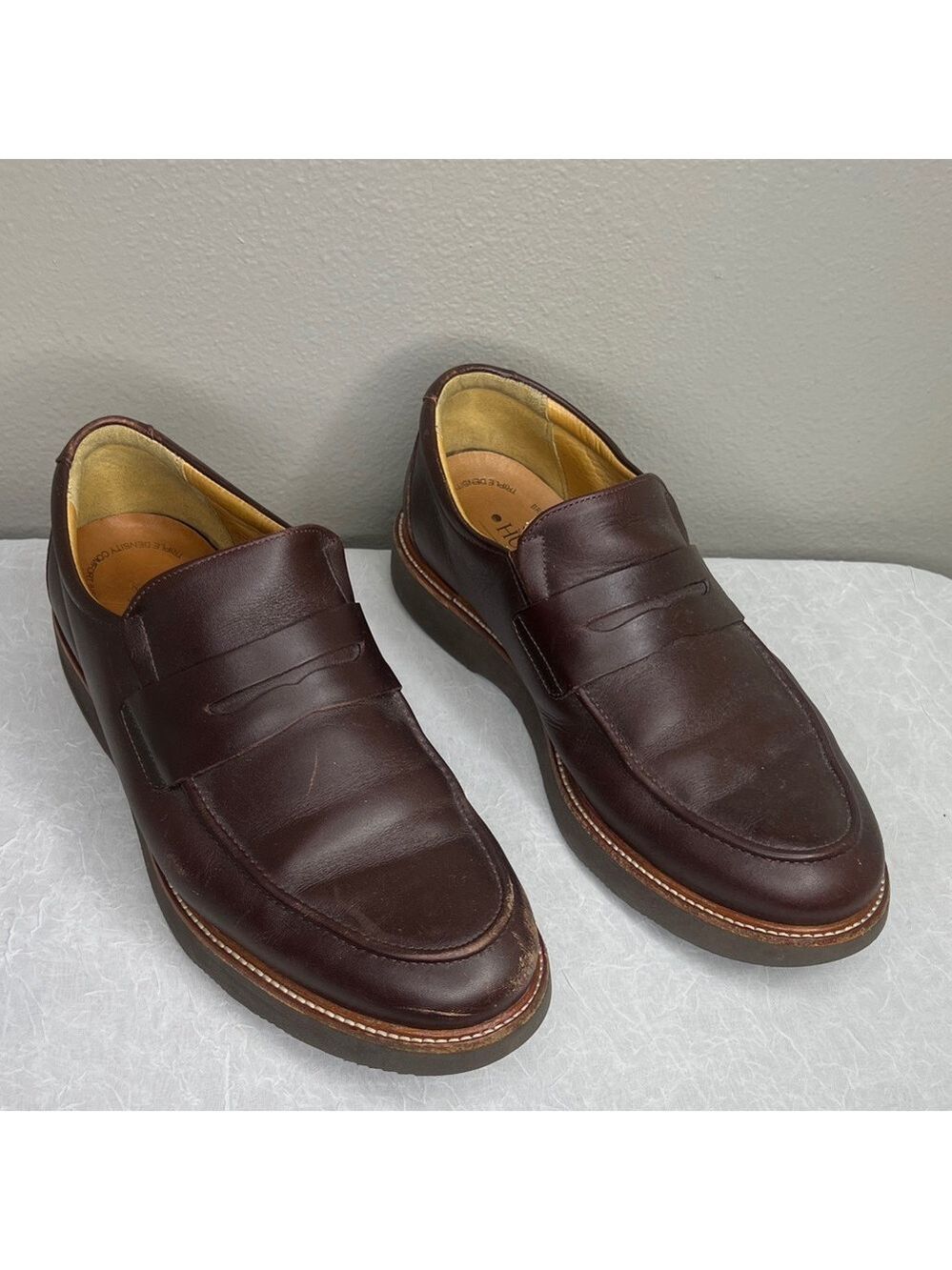 Samuel Hubbard Men's Dark Brown Leather Loafers Size 9